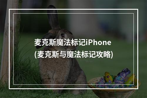 麦克斯魔法标记iPhone(麦克斯与魔法标记攻略)