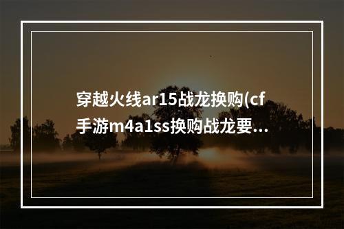 穿越火线ar15战龙换购(cf手游m4a1ss换购战龙要多少钻)