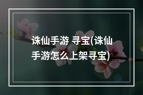 诛仙手游 寻宝(诛仙手游怎么上架寻宝)