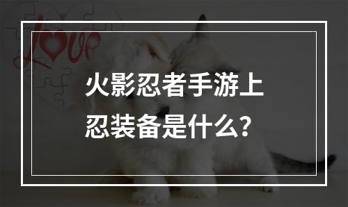 火影忍者手游上忍装备是什么？