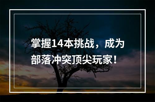 掌握14本挑战，成为部落冲突顶尖玩家！