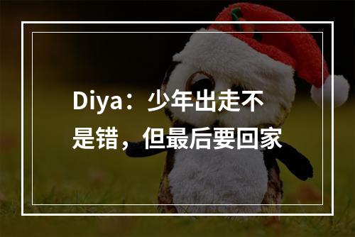 Diya：少年出走不是错，但最后要回家