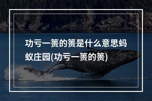 功亏一篑的篑是什么意思蚂蚁庄园(功亏一篑的篑)