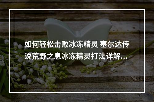 如何轻松击败冰冻精灵 塞尔达传说荒野之息冰冻精灵打法详解攻略