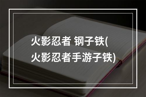 火影忍者 钢子铁(火影忍者手游子铁)