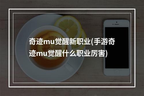 奇迹mu觉醒新职业(手游奇迹mu觉醒什么职业厉害)