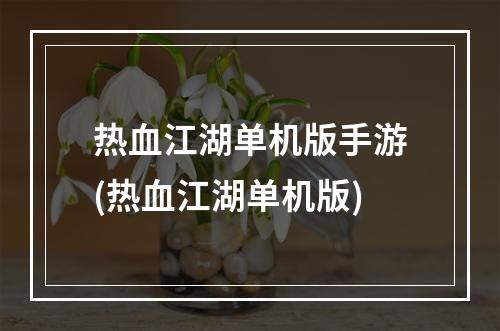 热血江湖单机版手游(热血江湖单机版)