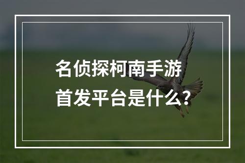 名侦探柯南手游 首发平台是什么？