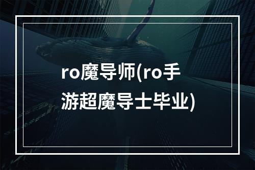 ro魔导师(ro手游超魔导士毕业)