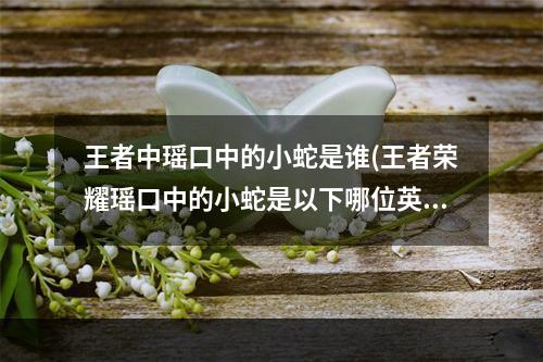 王者中瑶口中的小蛇是谁(王者荣耀瑶口中的小蛇是以下哪位英雄峡谷女神的细节考验)