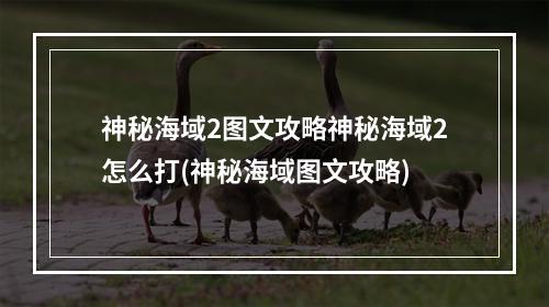 神秘海域2图文攻略神秘海域2怎么打(神秘海域图文攻略)