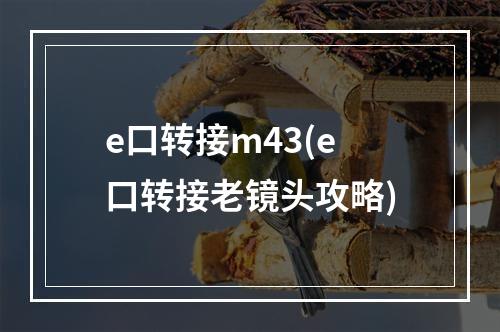 e口转接m43(e口转接老镜头攻略)