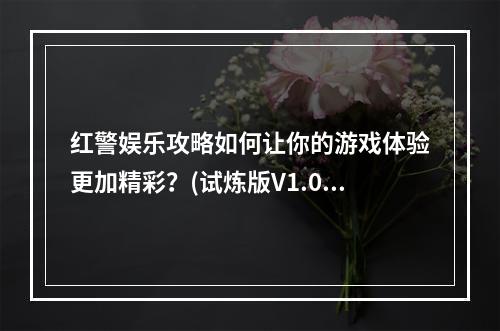 红警娱乐攻略如何让你的游戏体验更加精彩？(试炼版V1.0)(我的红警之旅分享游戏中的快乐与感悟(红警2经典版))