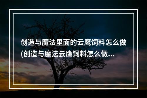 创造与魔法里面的云鹰饲料怎么做(创造与魔法云鹰饲料怎么做 创造与魔法 )