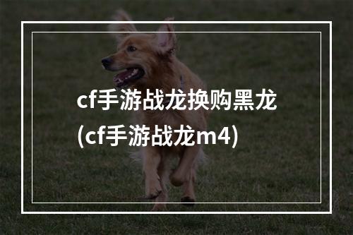 cf手游战龙换购黑龙(cf手游战龙m4)