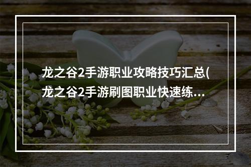 龙之谷2手游职业攻略技巧汇总(龙之谷2手游刷图职业快速练级职业推荐)