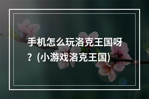 手机怎么玩洛克王国呀？(小游戏洛克王国)