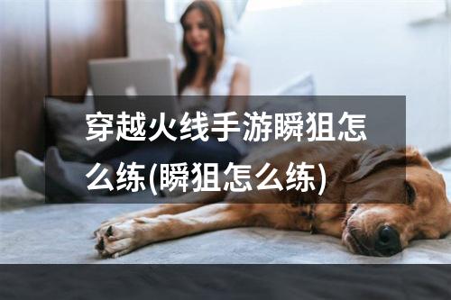 穿越火线手游瞬狙怎么练(瞬狙怎么练)