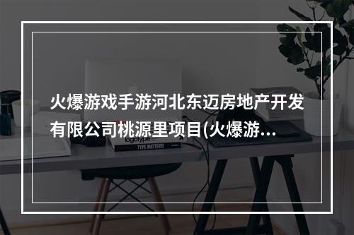 火爆游戏手游河北东迈房地产开发有限公司桃源里项目(火爆游戏手游)