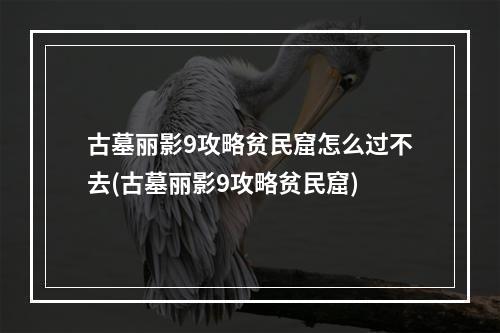 古墓丽影9攻略贫民窟怎么过不去(古墓丽影9攻略贫民窟)