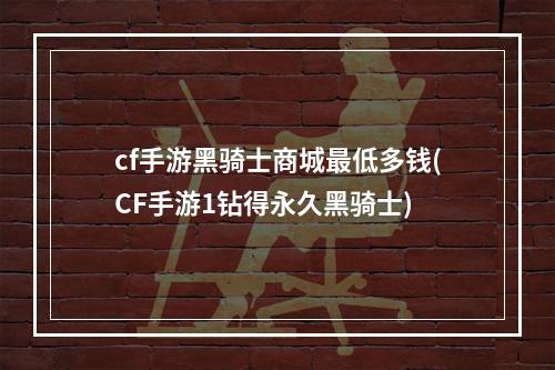 cf手游黑骑士商城最低多钱(CF手游1钻得永久黑骑士)