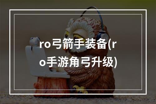 ro弓箭手装备(ro手游角弓升级)