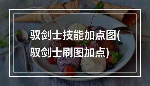 驭剑士技能加点图(驭剑士刷图加点)