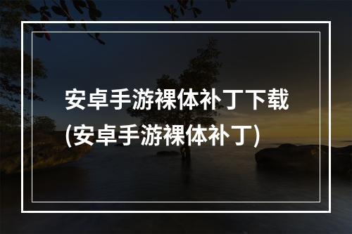 安卓手游裸体补丁下载(安卓手游裸体补丁)