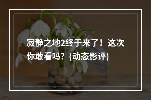 寂静之地2终于来了！这次你敢看吗？(动态影评)