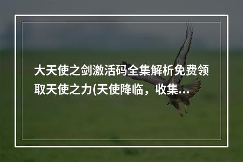 大天使之剑激活码全集解析免费领取天使之力(天使降临，收集激活码，畅享大开眼界之旅)