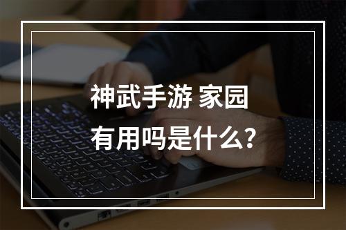 神武手游 家园 有用吗是什么？