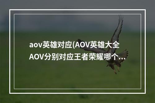 aov英雄对应(AOV英雄大全AOV分别对应王者荣耀哪个英雄)