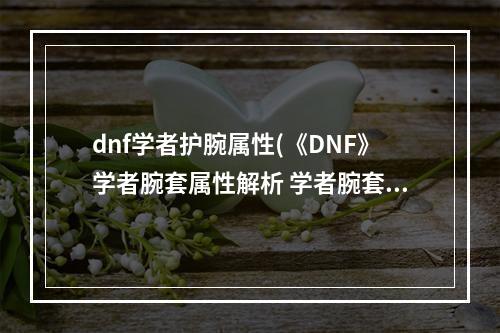 dnf学者护腕属性(《DNF》学者腕套属性解析 学者腕套怎么样 )