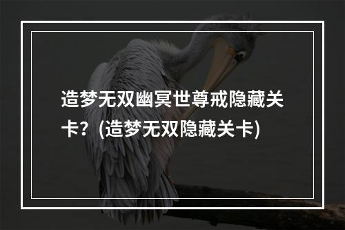 造梦无双幽冥世尊戒隐藏关卡？(造梦无双隐藏关卡)