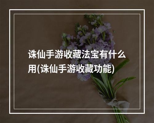 诛仙手游收藏法宝有什么用(诛仙手游收藏功能)