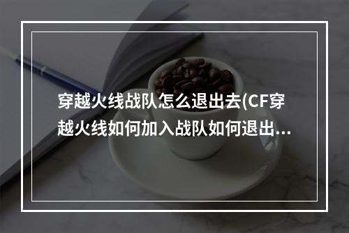 穿越火线战队怎么退出去(CF穿越火线如何加入战队如何退出战队)