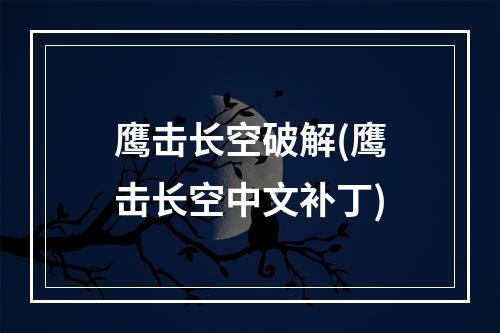 鹰击长空破解(鹰击长空中文补丁)