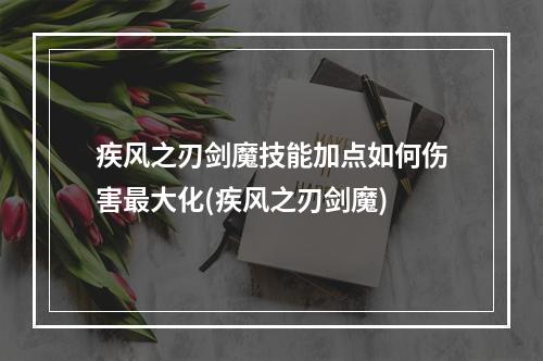 疾风之刃剑魔技能加点如何伤害最大化(疾风之刃剑魔)