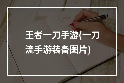 王者一刀手游(一刀流手游装备图片)