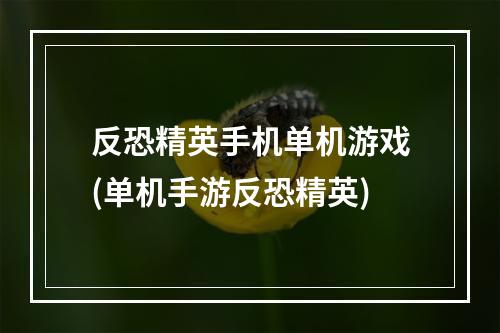 反恐精英手机单机游戏(单机手游反恐精英)