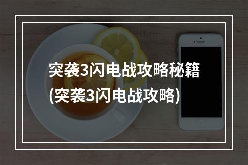 突袭3闪电战攻略秘籍(突袭3闪电战攻略)