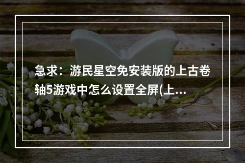 急求：游民星空免安装版的上古卷轴5游戏中怎么设置全屏(上古卷轴游民星空)