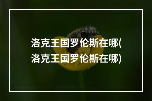 洛克王国罗伦斯在哪(洛克王国罗伦斯在哪)