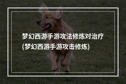 梦幻西游手游攻法修炼对治疗(梦幻西游手游攻击修炼)