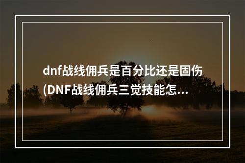 dnf战线佣兵是百分比还是固伤(DNF战线佣兵三觉技能怎么样 DNF苍暮战线佣兵三觉技能)