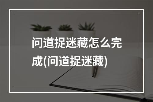 问道捉迷藏怎么完成(问道捉迷藏)