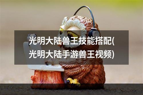 光明大陆兽王技能搭配(光明大陆手游兽王视频)