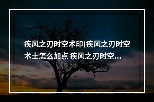 疾风之刃时空术印(疾风之刃时空术士怎么加点 疾风之刃时空术士加点介绍)