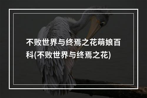 不败世界与终焉之花萌娘百科(不败世界与终焉之花)