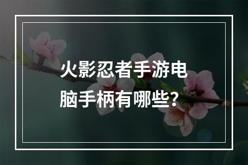 火影忍者手游电脑手柄有哪些？